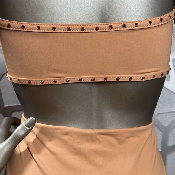 Skims Rhinestones Bandeau High waisted Nude Bikini S - Picture 7 of 16